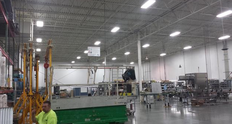 lighting retrofit job in a warehouse with new high bay led lighting, lighting retrofit job in a warehouse, energy solutions, bse lighting solutions, energy savings