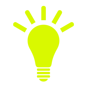 bright work area energy solutions icon with yellow light bulb